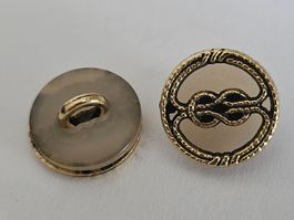 10 Boutons décor doré ø15mm neuf