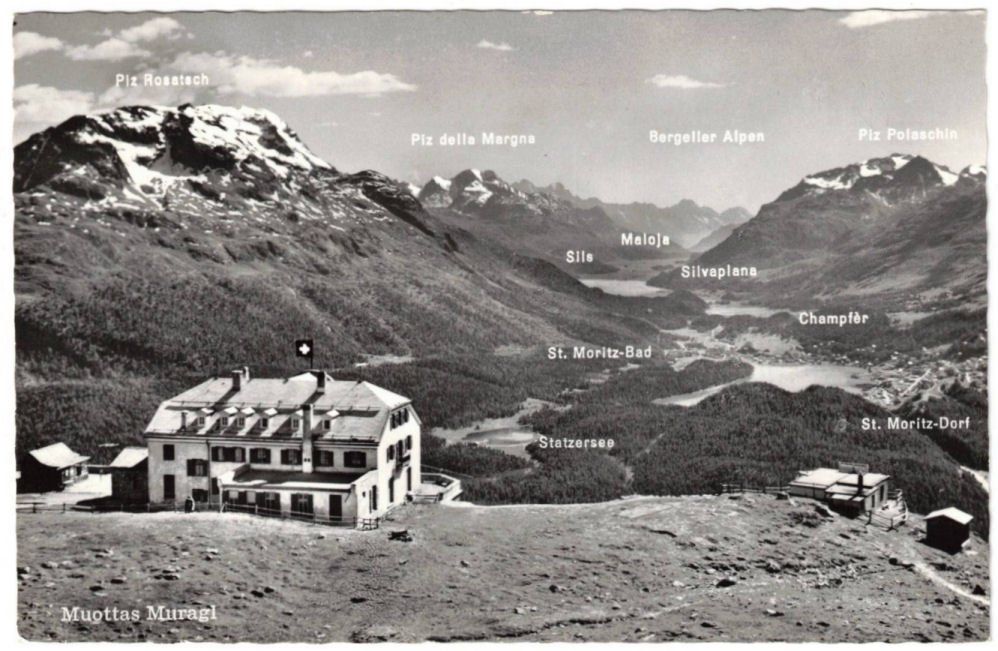 Cartoline postali: St. Moritz - Standseilbahn Muottas Muragl Bergstation – Usato da Binningen venduto da Mountainrider