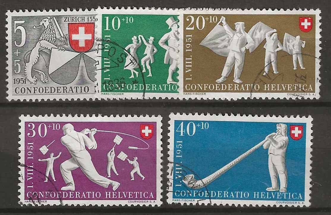 Tutti i francobolli: PP051 - Pro Patria 1951 obl. – Usato da Trélex venduto da Phil_Albert