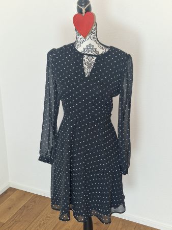 Damen Kleid schwarz mit Punkten only Gr 36 wie neu