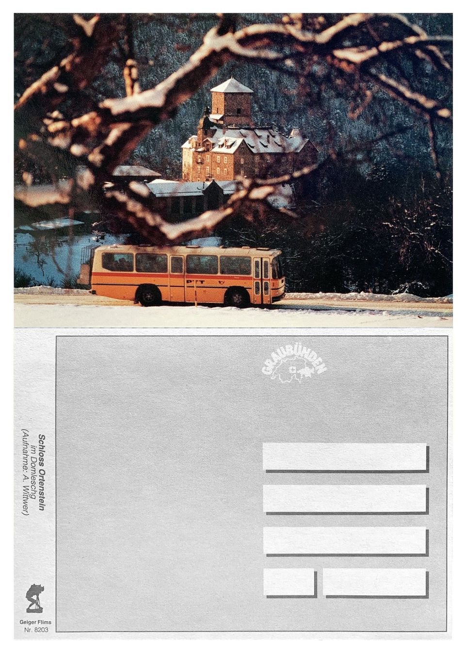 Ansichtskarten: Ortenstein Tomils Graubünden Ansichtskarte Postauto FBW Hess – Neu (gemäss Beschreibung) aus Bern von AWiBe