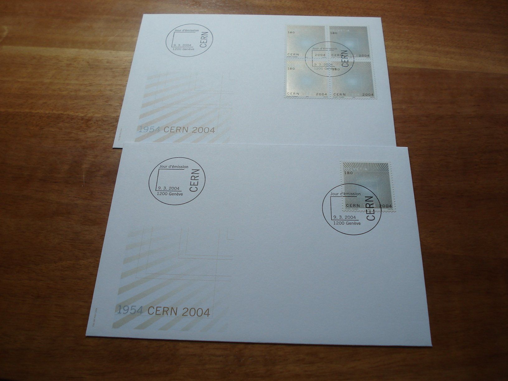 Tous les timbres: CERN Geneve 2004, FDC Einzel + 4erblock – D'occasion à Niederwil AG par morostahu 1