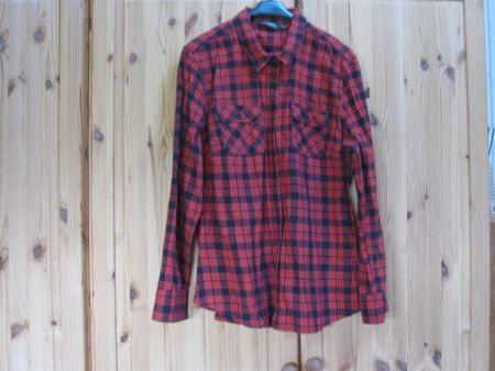 Holzfällerbluse, Flanell, rot schwarz Gr.Xl, Eddie Bauer