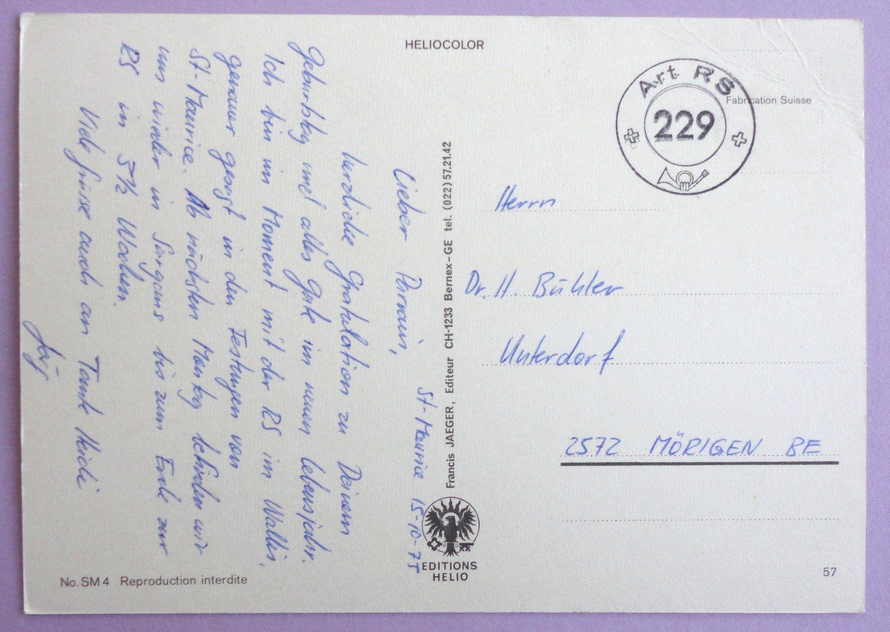 Ansichtskarten: Saint Maurice – Gebraucht aus Fétigny von Billy2miny 1