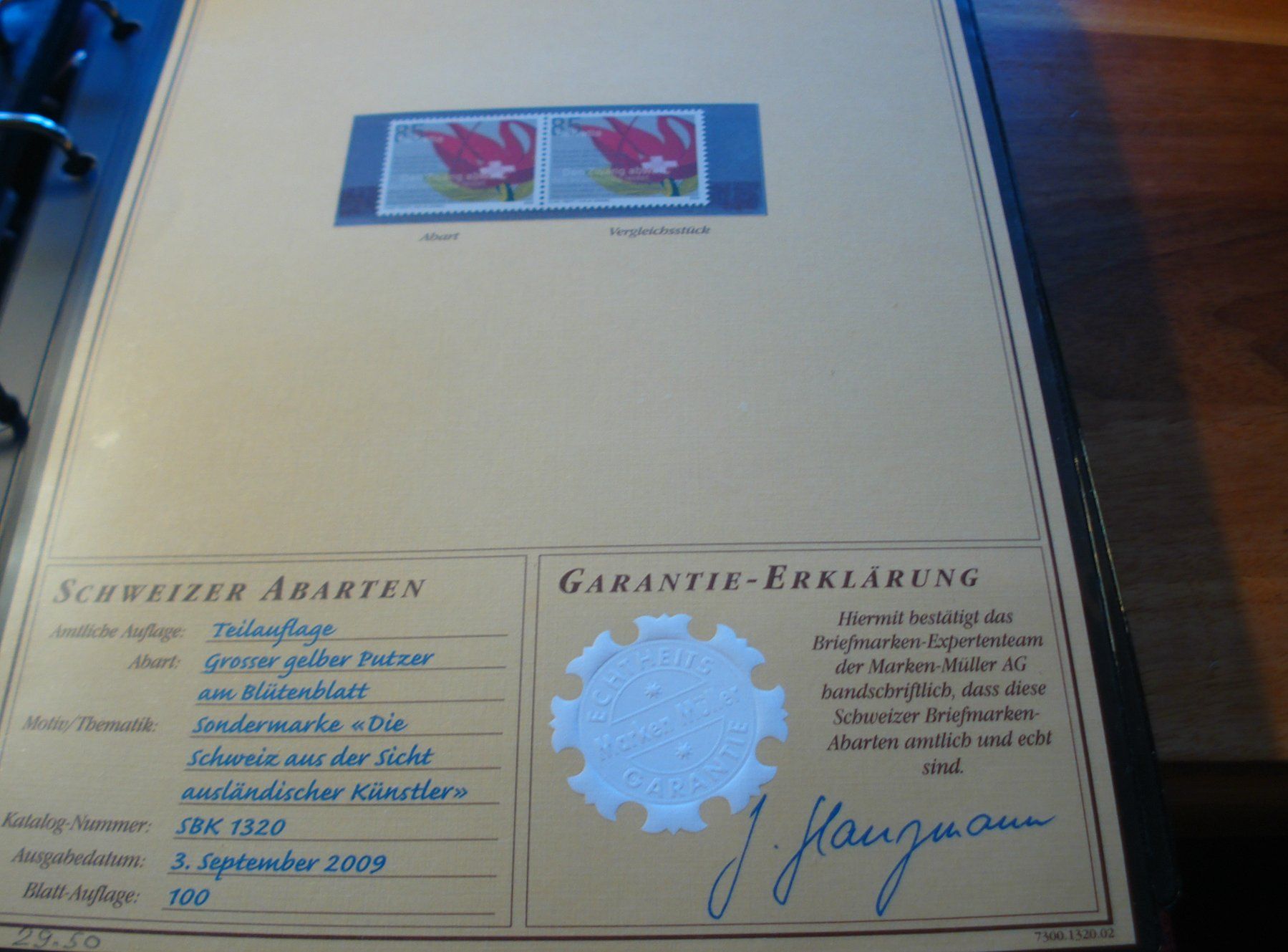Tutti i francobolli: Abart "Schweizer Blume" 2009, **, Grosser Gelber Putzer – Usato da Niederwil AG venduto da morostahu 1