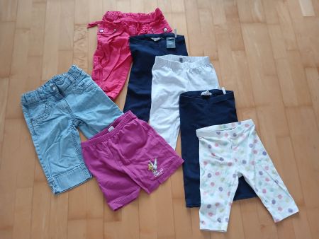 7 kurze Hosen Mädchen Gr.104