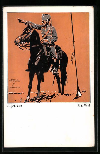 Lot De 8 Vignettes Publicitaires MAN Maschinenfabrik - Occasion, Artiste Ludwig Hohlwein