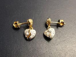 Ohrstecker "Broken Heart" aus 18 Karat Gelbgold Au 750