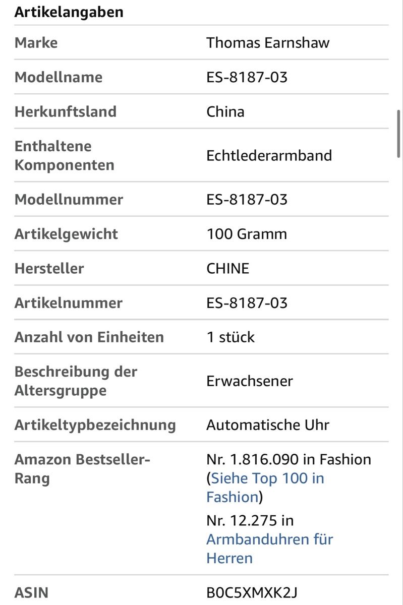 Uhren: Thomas Earnshaw Automatic-Watch – Neu und originalverpackt aus Emmenbrücke von ThomiE01 5
