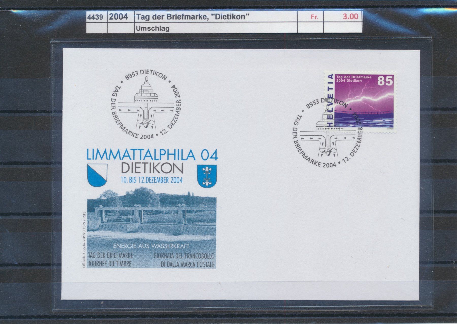 Tutti i francobolli: 2004 Tag der Briefmarke, "Dietikon", Umschlag – Usato da Winterthur venduto da Zupogeru