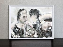 Greedy Girls Pop Art Kunst Champagner Bild Erotik Gier