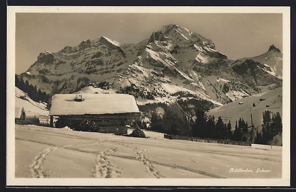 Cartoline postali: Adelboden, Lohner, Gebäude mit Gipfelpa – Usato da Berlin venduto da bartko-reher