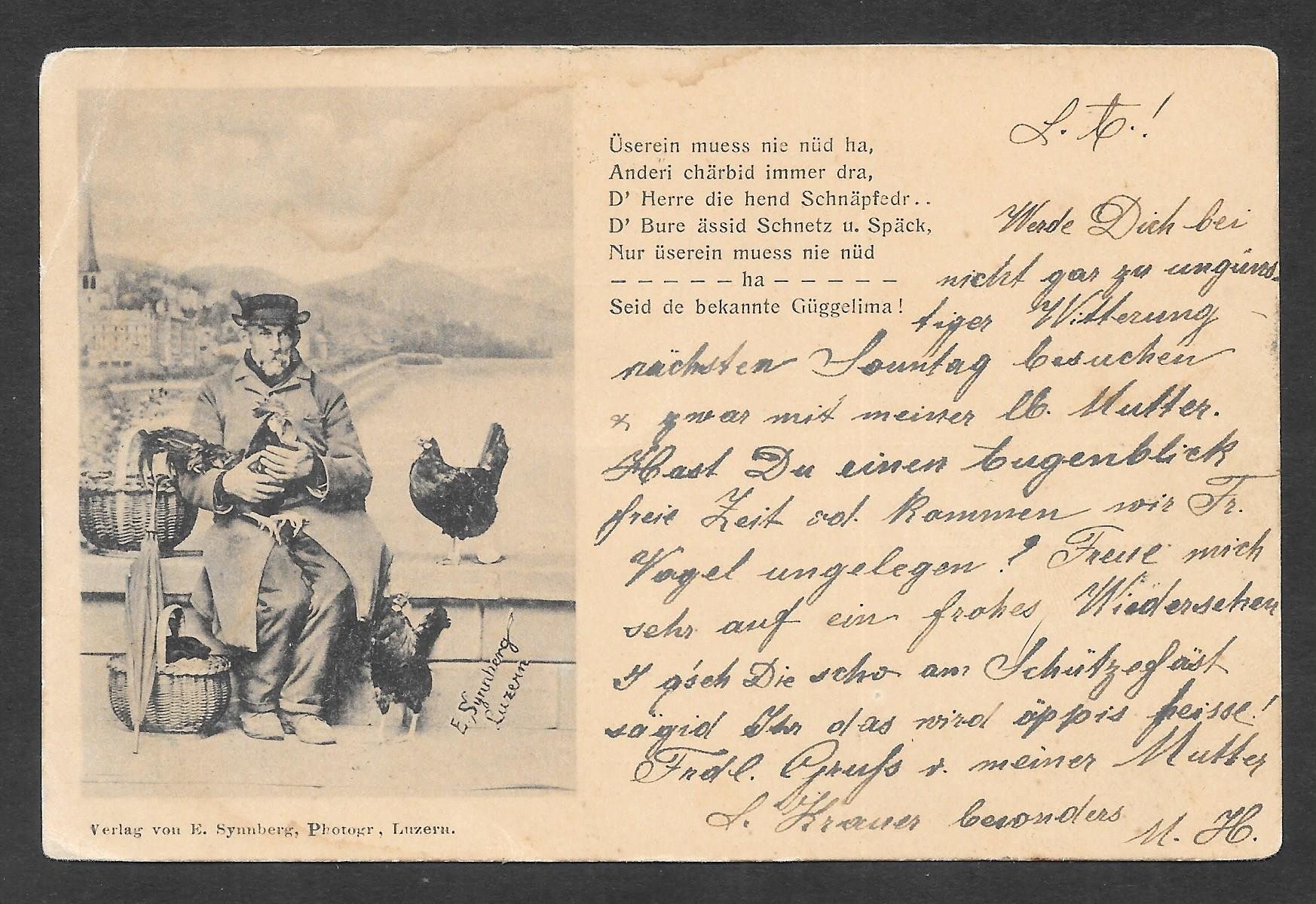 Cartoline postali: Luzern der bekannte Güggelima – Usato da Olten venduto da clotaldi