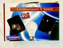 3x Coronet Glühlampe Glühbirne 40W | E27 | Klar