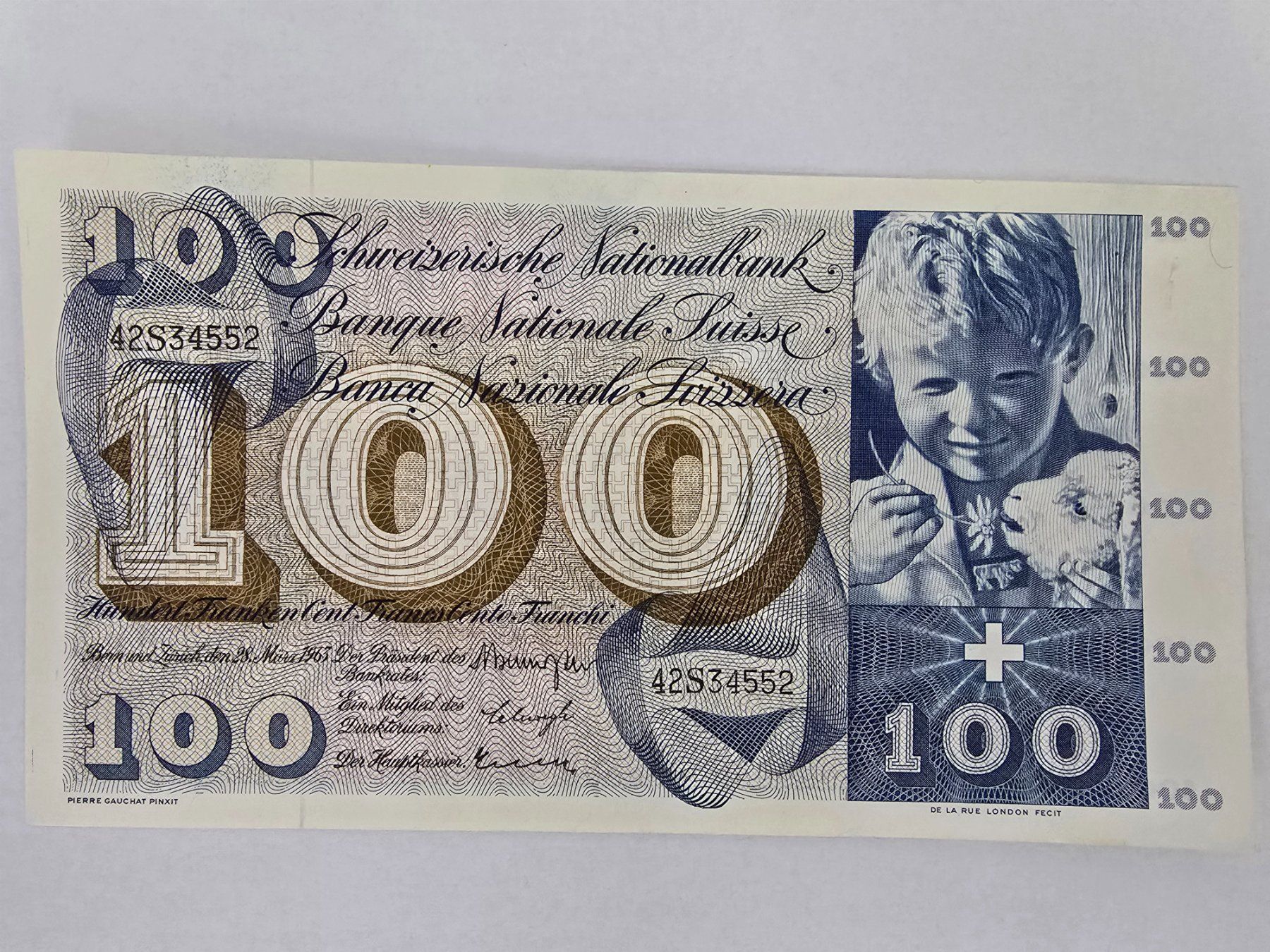 Banconote: 100 Schweizer Franken 1963 – Nuovo (secondo la descrizione) da Neuenhof venduto da brasvarela
