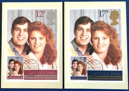 1986 Grossbritannien Prinz Andrew & Sara Ferguson MK Satz