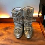 Moon Boot, Icon Glance Silver Satin Boots, Size: 45/47