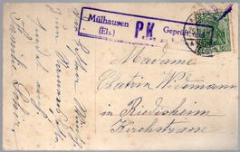 MÜLHAUSEN NACH RIDISHEIM STEMPEL P.K. GEPRÜFT 1914 - PA50