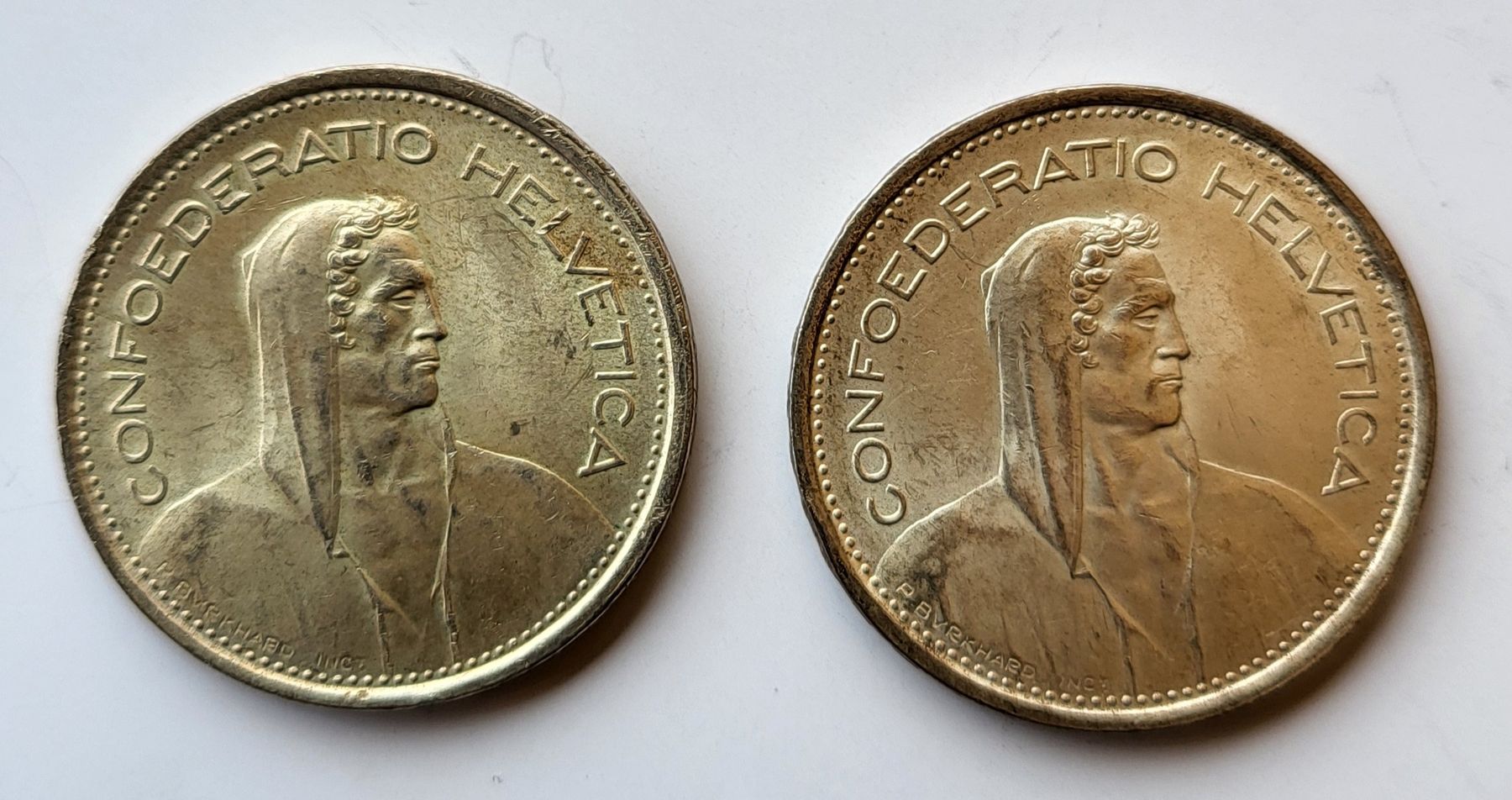 Tutti le monete: 2x 5 Franken Silber 1969 – Usato da Thun venduto da harry999