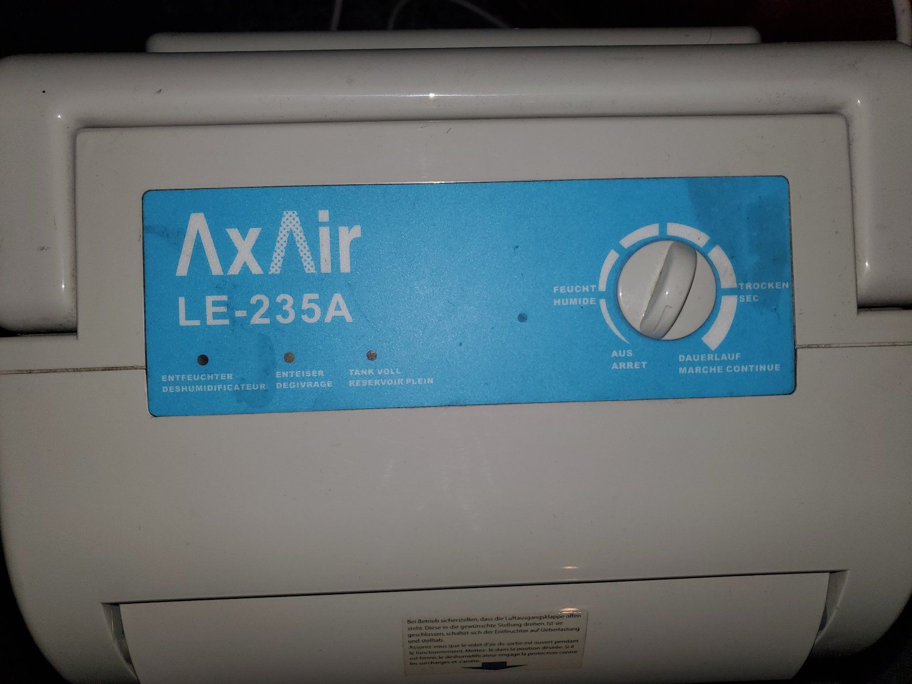 Luftentfeuchter: Luftentfeuchter AxAir LE-235A – Gebraucht aus Rikon im Tösstal von  2