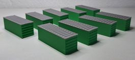 9 Container Spur N 3 D Druck Grün/Grau L 50/B 16/ H 17 mm