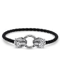Thomas Sabo Tiger Armband Leder Silber, neu