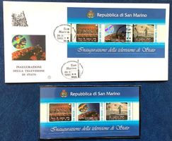 1993 San Marino - Nat.Fernsehen FDC + Block mit Hologramm **