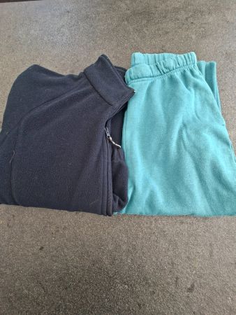 Fleecejacke blau und Jogginghose türkis Gr. 152+170