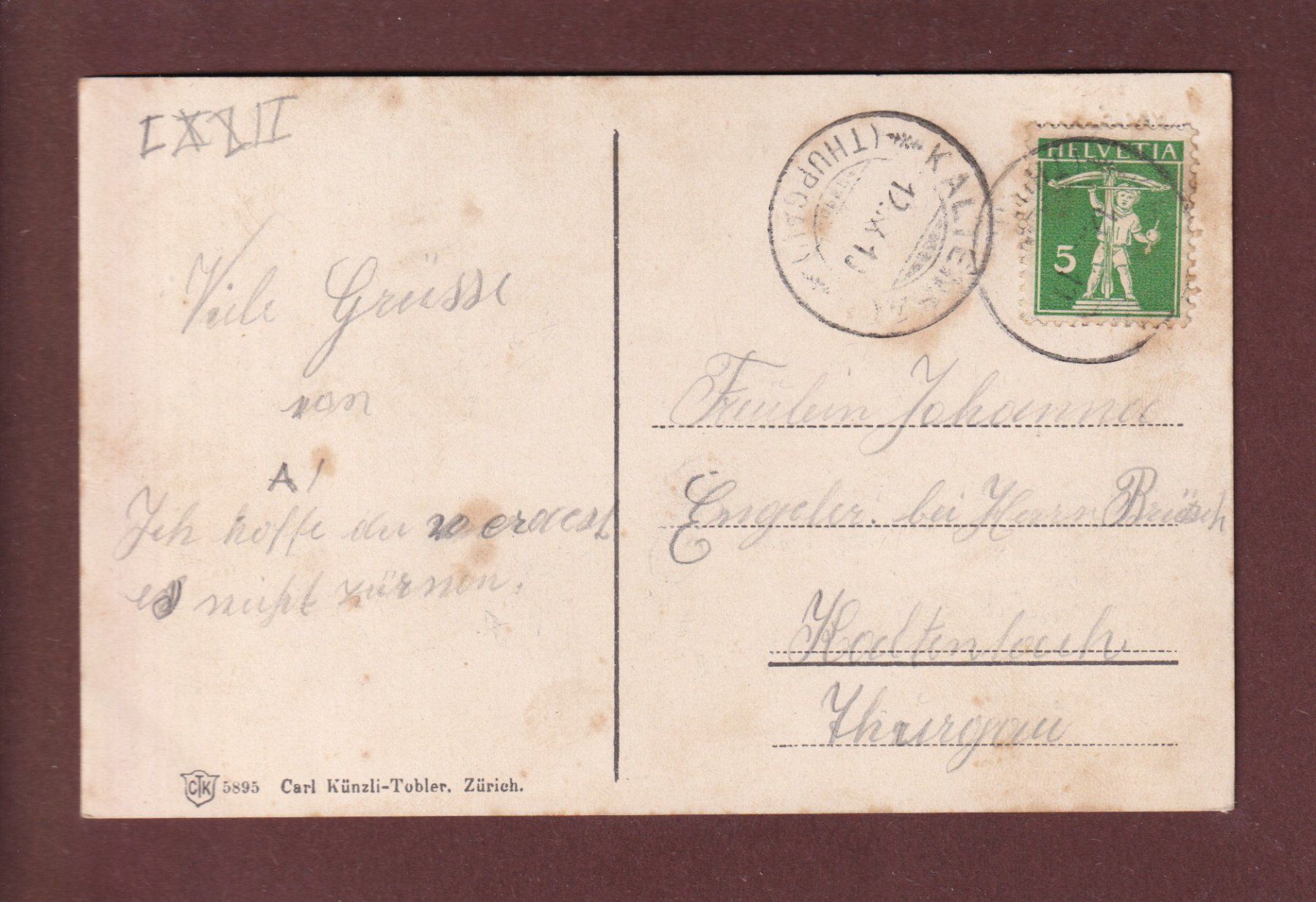 Cartoline postali: ZÜRICH mit Bergen – Usato da Pully venduto da nicecards 1
