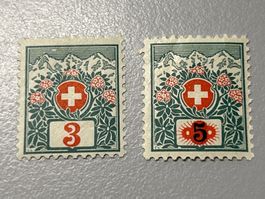 Briefmarke-Schweiz-3+ 5 Rp. Portofreiheitsmarke - postfrisch