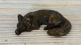 Fuchs Figur Bronze liegend antik