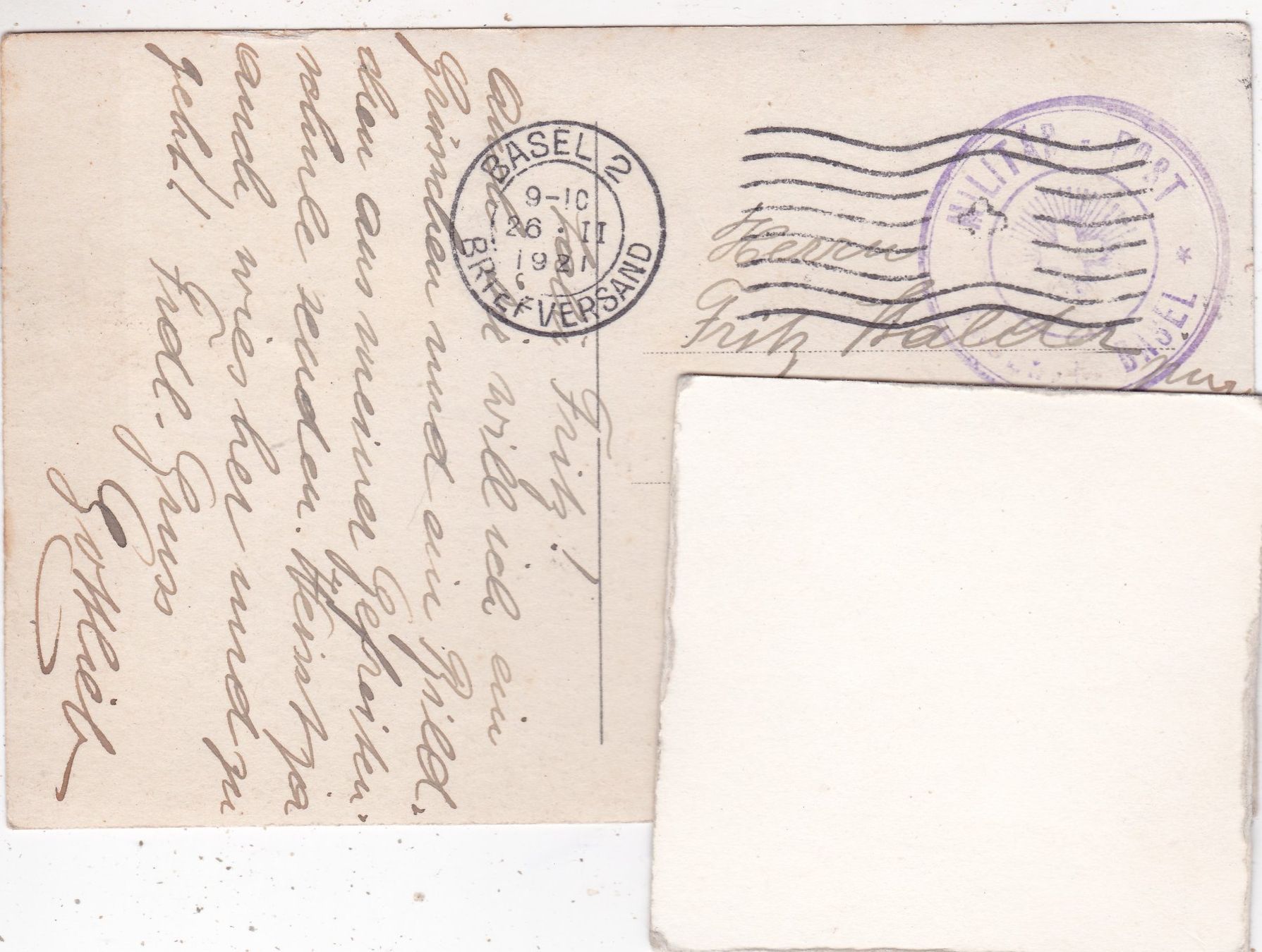 Cartoline postali: Militär Basel ??? 1921 – Usato da Herisau venduto da Lisegrat2008 1