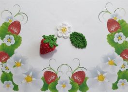 1  Erdbeere, Blume, Blatt gehäkelt 717