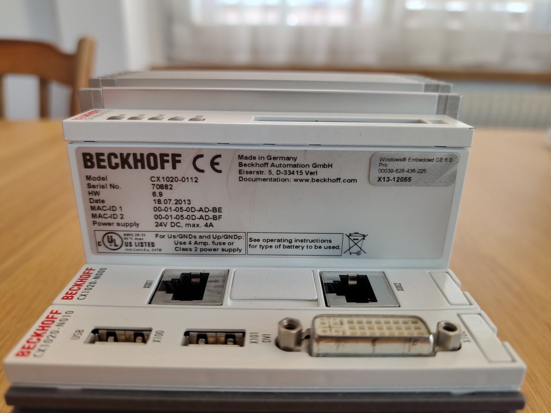 Beckhoff Componenti elettronici: Beckhoff CX1020-0112 CPU-Grundmodul + CX1100-0004 – Usato da Wiesendangen venduto da JohnDoe 5