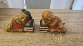 2 ferma libri in legno