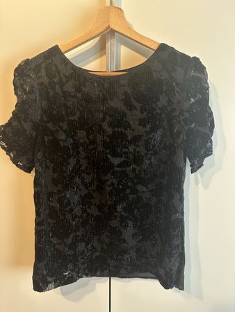 Schwarzes Oasis Samt-Top, Grösse 38, wie neu!