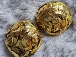 Vintage spezielle goldige Ohrclips 50er Jahre
