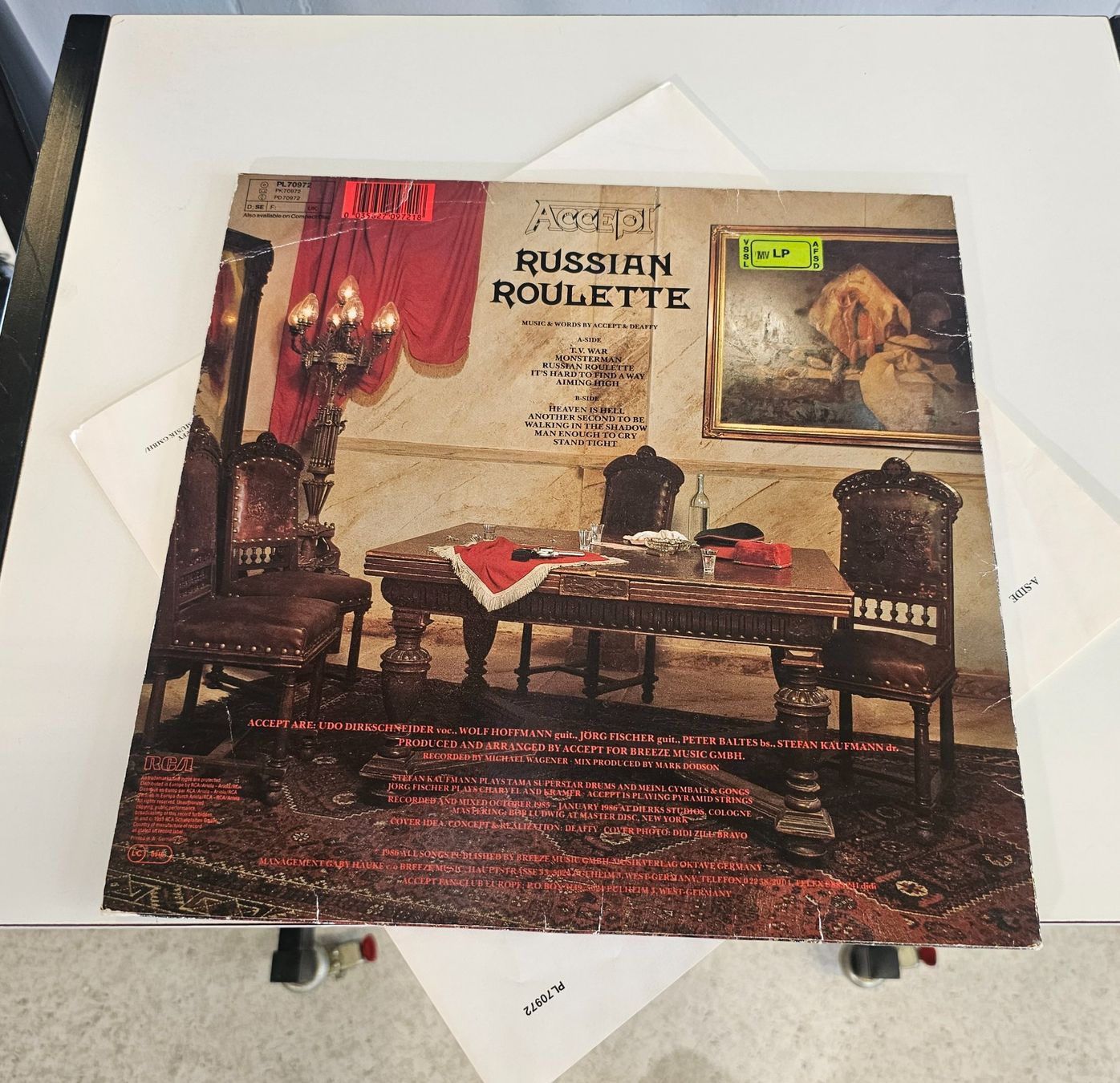 Schallplatten: LP Vinyl: Accept – Russian Roulette - 1986 – Gebraucht aus Nottwil von Wondewa-Shop 1