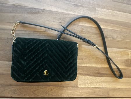 Ralph Lauren (original) Tasche Samt grün Gold elegant