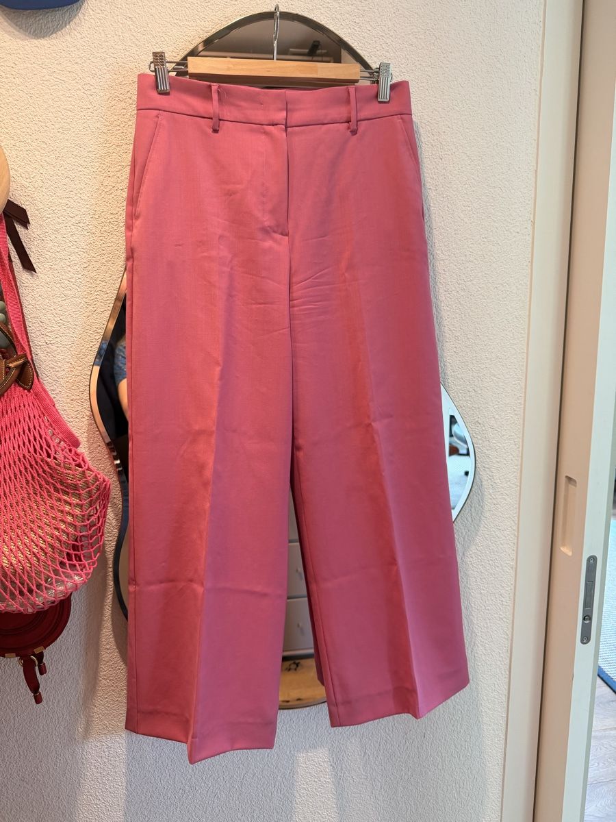 Max Mara Pantaloni: Weekend Max Mara Pink Wool Culottes Size 8 - Perfect for Spr – Nuovo (secondo la descrizione) da Männedorf venduto da iza04 5