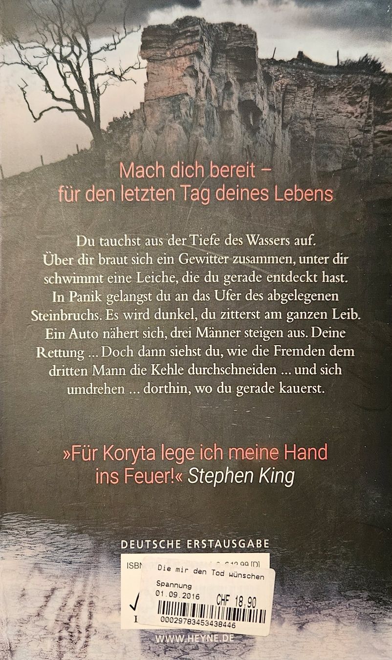 Libri: Michael - Koryta - Die mir den Tod wünschen – Usato da Hinwil venduto da brucha01 1