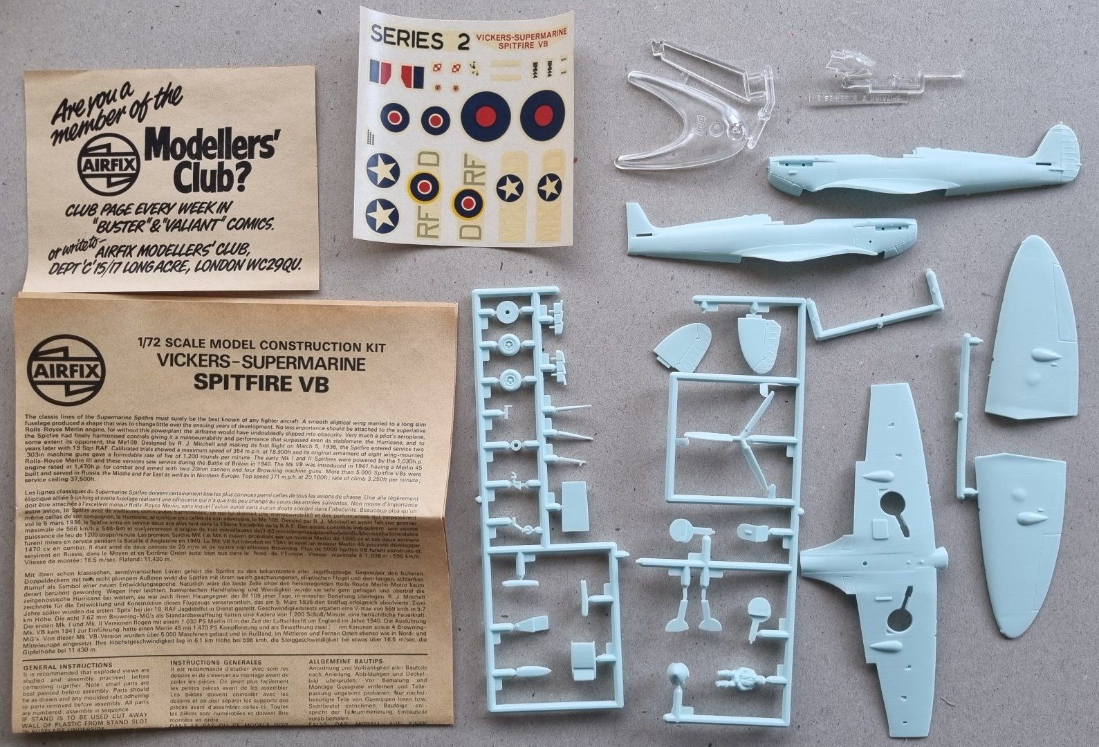 Airfix Kit di modellismo & Modellini statici: 1/72 Airfix Spitfire Vb (02046-2) – Usato da Grand-Lancy venduto da LFW 3
