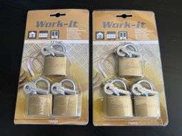 Set of 2 Work-it Padlocks 3x38mm with Keys, Great for Sheds