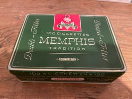 Antike Memphis Zigarettendose Blechdose, Blechbüchse
