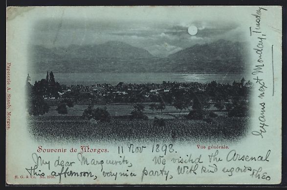 Ansichtskarten: Mondschein-AK Morges, Vue gènèrale – Gebraucht aus Berlin von bartko-reher