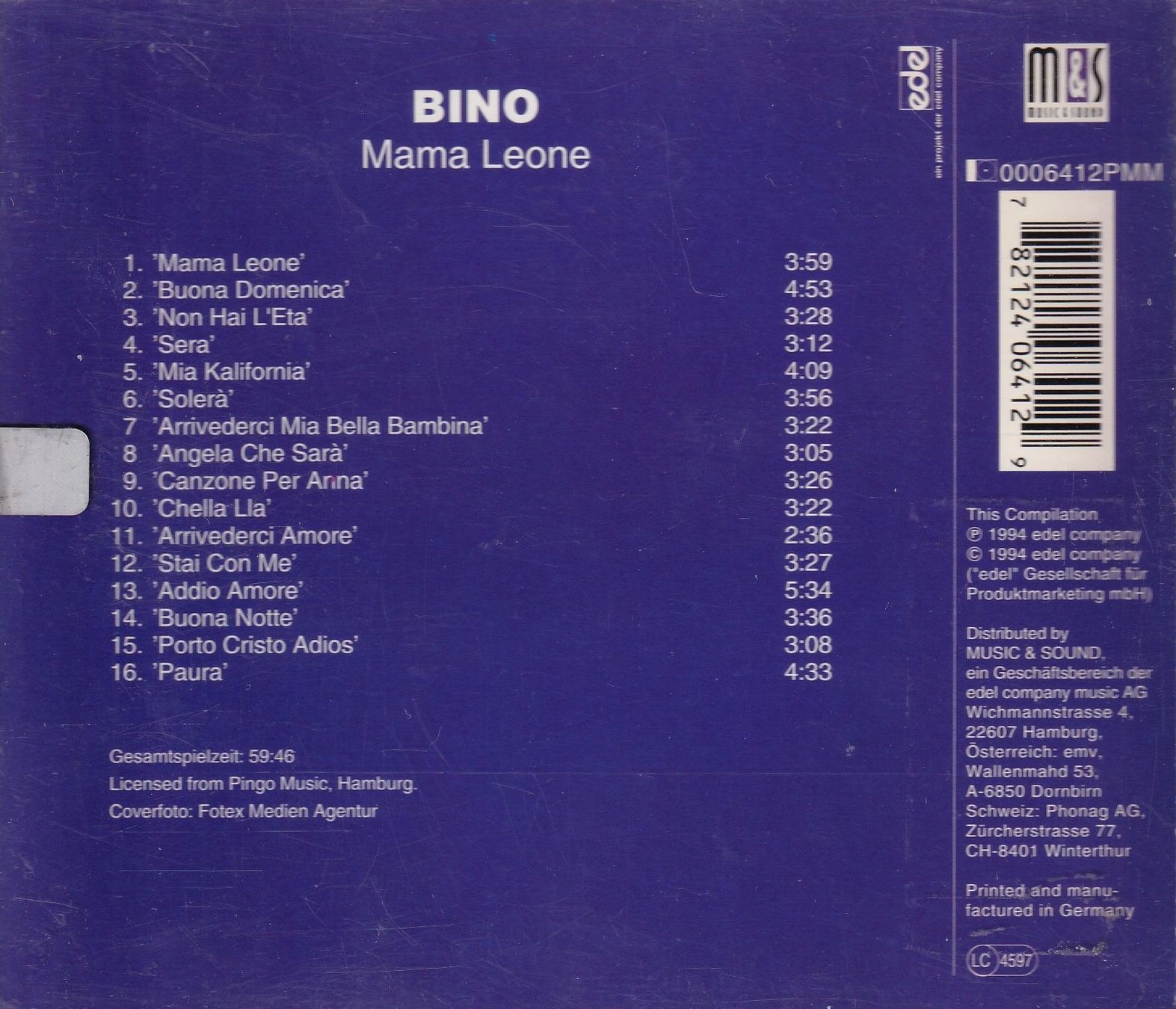CD: CD ab Fr. 1.--, Bino - Mama Leone – Usato da Lausen venduto da Mondeo10628 1