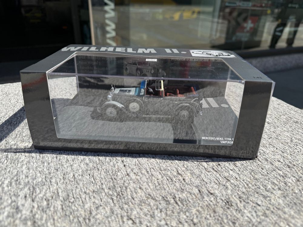 Miniature Minichamps 1/43 - Mercedes 770K Kaiser Wilhelm II 1931 (gris, Boîte Plexi)