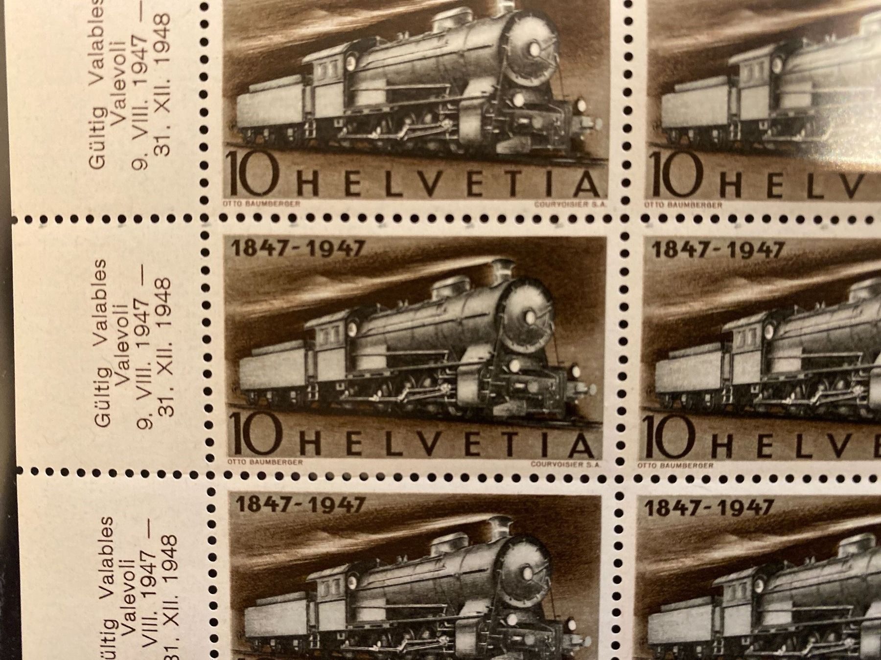 Tutti i francobolli: 1947 Nr. 278 Bogen Plattenfehler ungestempelt postrisch ** – Nuovo (secondo la descrizione) da Wil SG venduto da Chefsugus 2