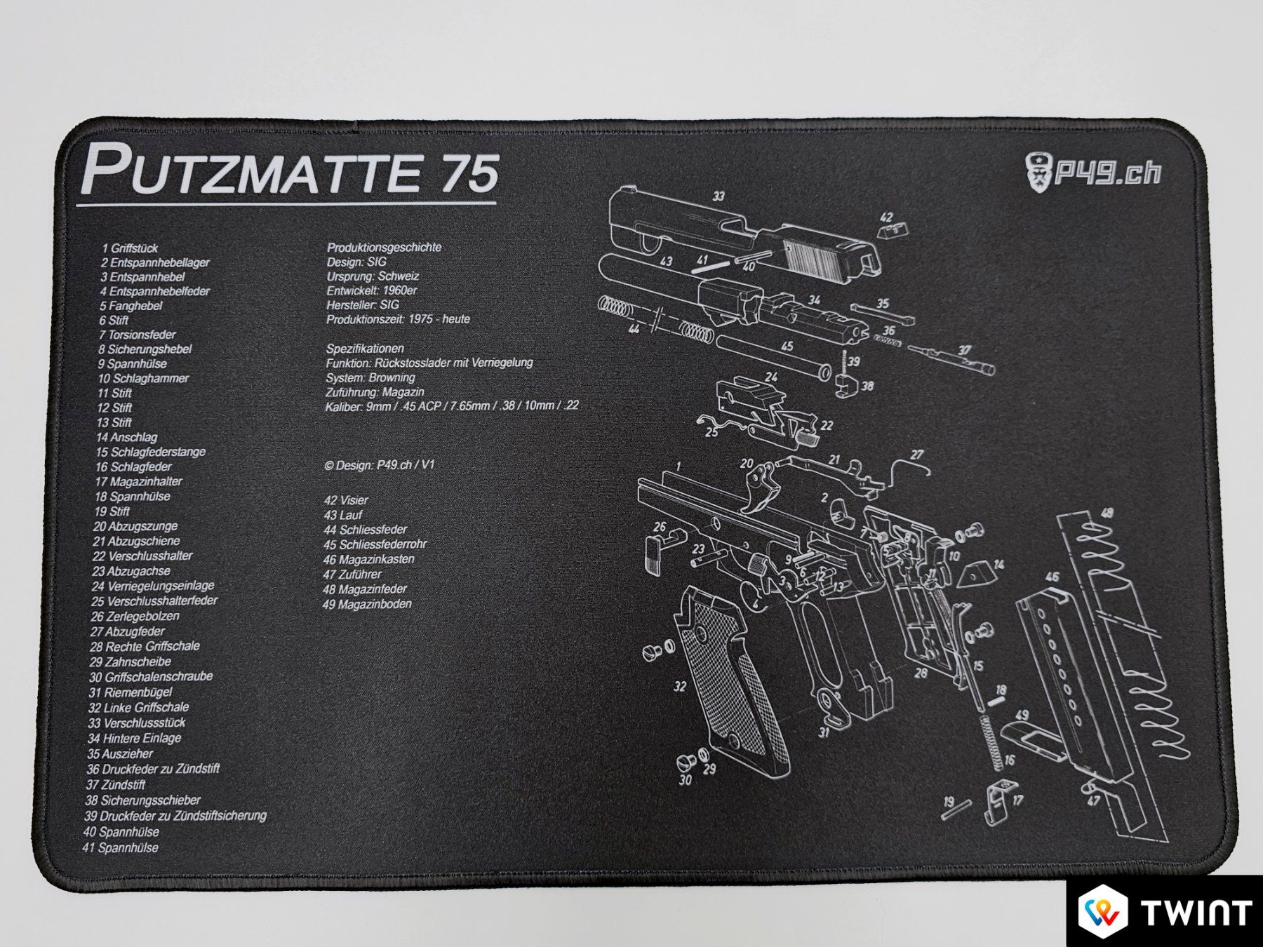 Sig Sauer Tutti gli attrezzi: Putz- und Zerlegematte SIG P75 / P220 – Nuovo e nell'imballaggio originale da Frutigen venduto da Darksmash666