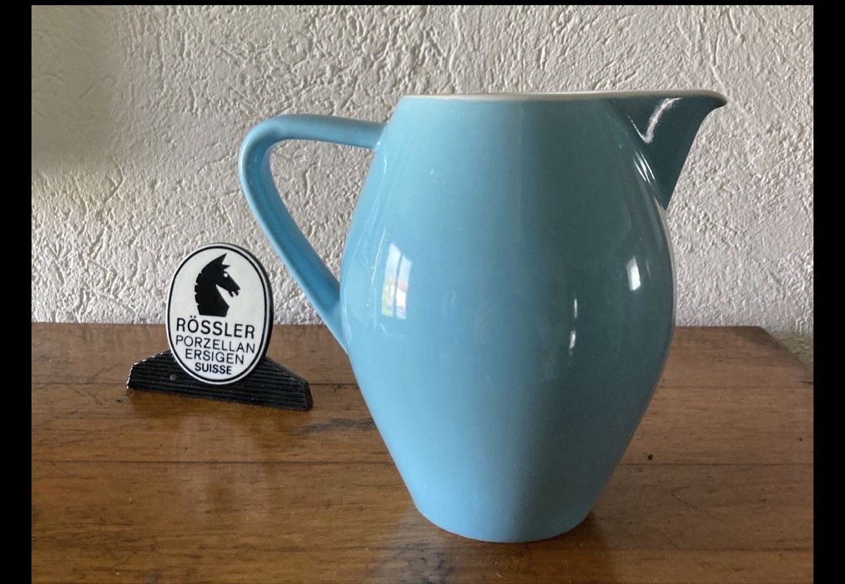 Rössler Caraffe: Roössler Krug 1L blau – Usato da Matten b. Interl venduto da Skygirl4405 1
